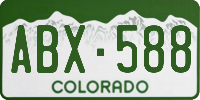 CO license plate ABX588