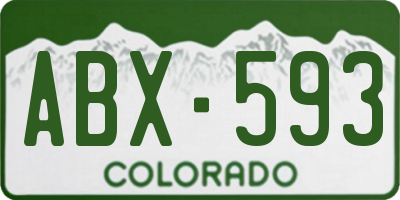 CO license plate ABX593