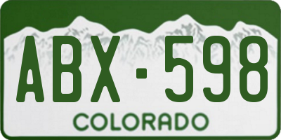 CO license plate ABX598