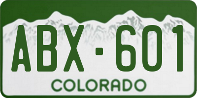 CO license plate ABX601