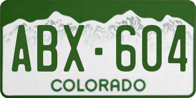 CO license plate ABX604