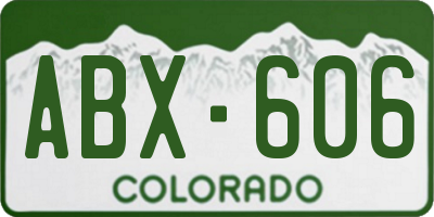 CO license plate ABX606