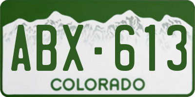 CO license plate ABX613