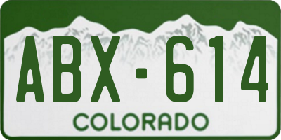 CO license plate ABX614
