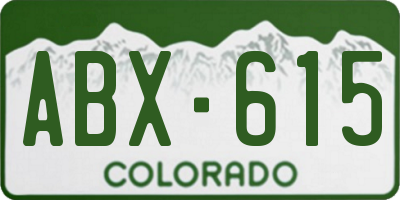 CO license plate ABX615