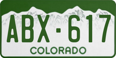 CO license plate ABX617