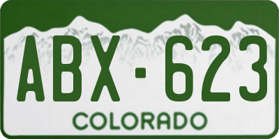 CO license plate ABX623