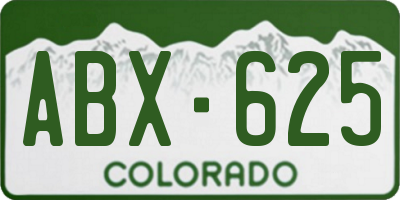 CO license plate ABX625