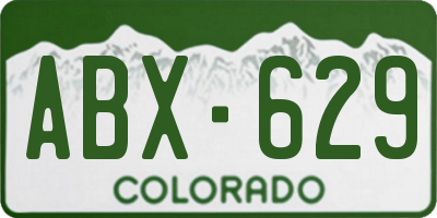 CO license plate ABX629