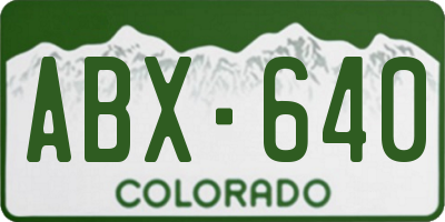 CO license plate ABX640