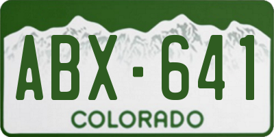 CO license plate ABX641