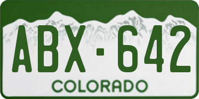 CO license plate ABX642