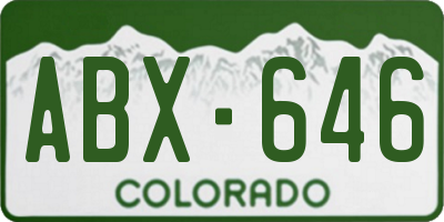 CO license plate ABX646