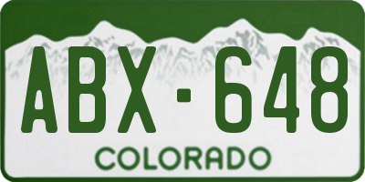 CO license plate ABX648