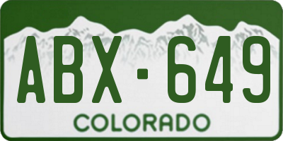 CO license plate ABX649