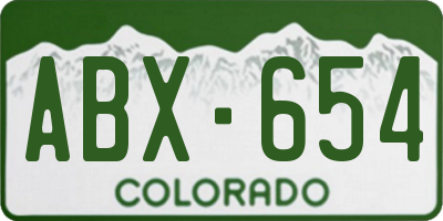CO license plate ABX654