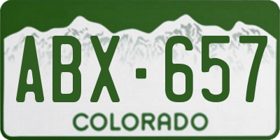 CO license plate ABX657