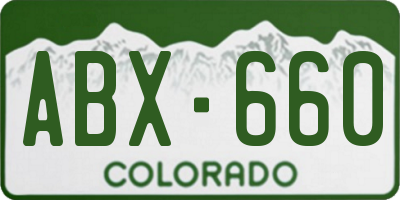 CO license plate ABX660