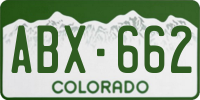CO license plate ABX662