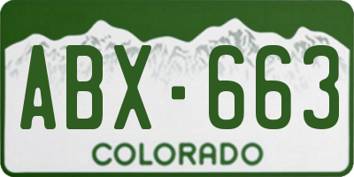 CO license plate ABX663
