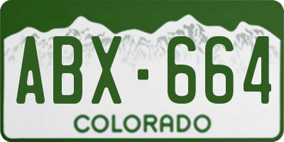 CO license plate ABX664