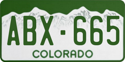 CO license plate ABX665
