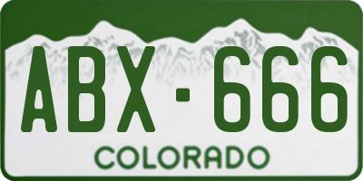 CO license plate ABX666