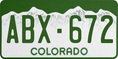 CO license plate ABX672