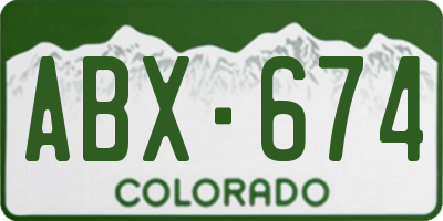 CO license plate ABX674