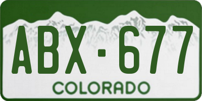CO license plate ABX677