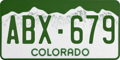 CO license plate ABX679