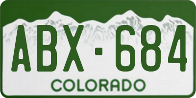 CO license plate ABX684