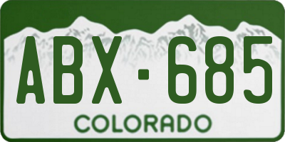 CO license plate ABX685