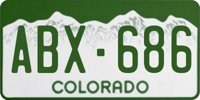 CO license plate ABX686