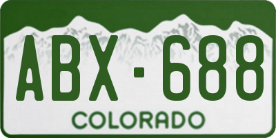 CO license plate ABX688