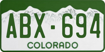 CO license plate ABX694