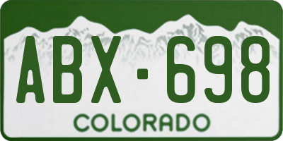 CO license plate ABX698