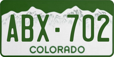 CO license plate ABX702