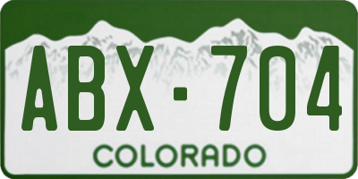 CO license plate ABX704