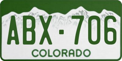CO license plate ABX706
