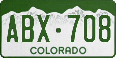 CO license plate ABX708