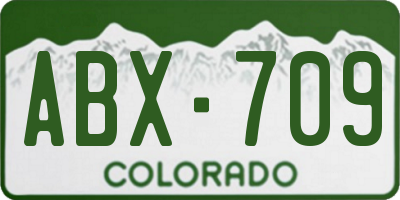 CO license plate ABX709