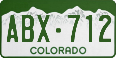 CO license plate ABX712