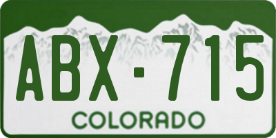 CO license plate ABX715