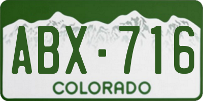 CO license plate ABX716