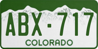 CO license plate ABX717