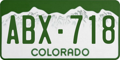 CO license plate ABX718