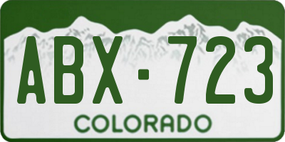CO license plate ABX723