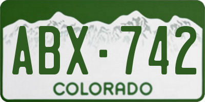 CO license plate ABX742