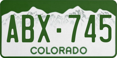 CO license plate ABX745